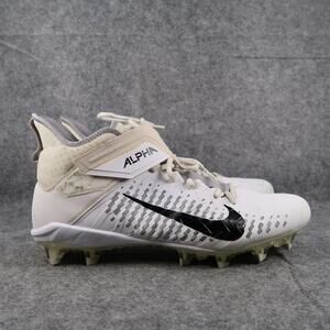 Nike Shoes Mens 13 Football Cleats Alpha Menace Pro 2 Mid White Black Athletics
